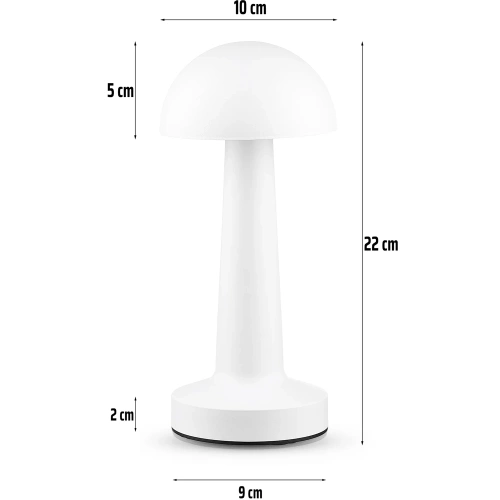 HJA11-BLANCO | Lámpara de mesa inalámbrica | Lámpara de noche sensible al tacto con color de luz ajustable | Lámpara USB SETAS