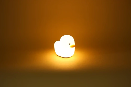 XYD-120-BIANCO | Lampada notturna per bambini a forma di papera | Lampada in silicone con due modalità di illuminazione