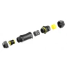 Racord etanș cablu IP68 | conector filetat 5 pini 450 V 32 A pentru cabluri 4–14 mm / ieșiri 4–8 mm | M685-1in2out