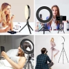 Anillo de luz LED de 16 cm con trípode de 25 cm | Kit compacto para maquillaje, streaming y fotografía |