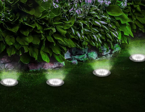 YNG-16LED-WC | Opritlamp op zonne-energie, tuin, grond, ingebed | 16 LED's | Roestvrij staal | ⌀ 11,5 cm