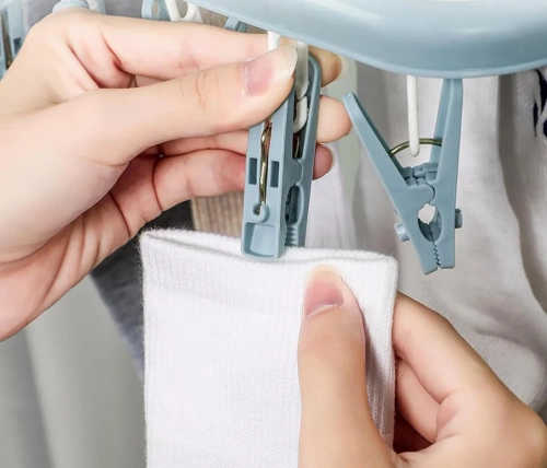 SDC-D032-BLAUW | Hangdroger voor kleding, ondergoed en sokken | kleerhanger | 32 clips