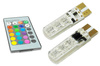 Blister LED W5W T10 RGB con controller che cambia colore