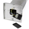 LLF-45CM | Staande tuinlamp, vierkante paal voor een E27 lamp | Voeding 230V, RVS | RVS, 45cm