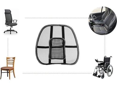 GLY-440-BLACK | Zadní opěra pro auto | Ergonomická bederní opěrka | Opěrka zad namontovaná na židli nebo křeslo