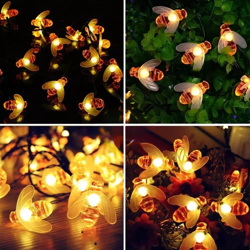 BEE-20LED-5M | LED napelemes füzér Pszczoły 20 LED kerti lámpa, 5m