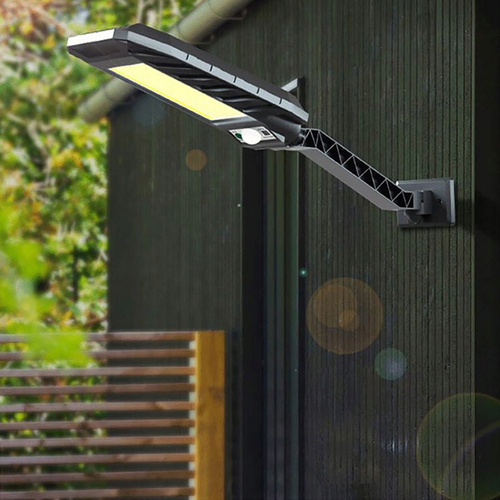 LED-Gartenleuchte solarbetrieben mit Bewegungs- und Dämmerungssensor IP65 | 120 COB-LEDs | IR-Fernbedienung | LD-120COB-1S