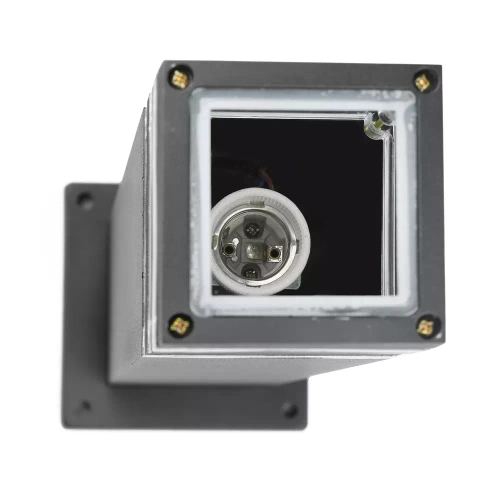 LLS-90CM | Staande tuinlamp, vierkante aluminium paal, mat zwart 90cm | Voeding 230V, E27 fitting