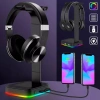 HS-D9-PRETO | Suporte para fone de ouvido | suporte, gancho, suporte para fone de ouvido | Iluminação RGB