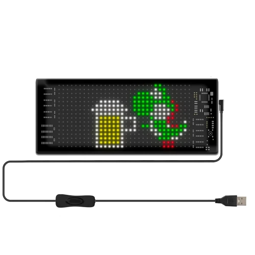 Programuojamas LED ekranas automobiliui ir sunkvežimiui | 70x173 mm | individualūs užrašai ir animacijos | HRP-1632