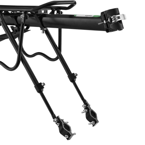 Fahrrad-Gepäckträger hinten, universal, verstellbar, Aluminium, für Sattelstütze, 24–29 Zoll, bis 50 kg Traglast | 671-09-C