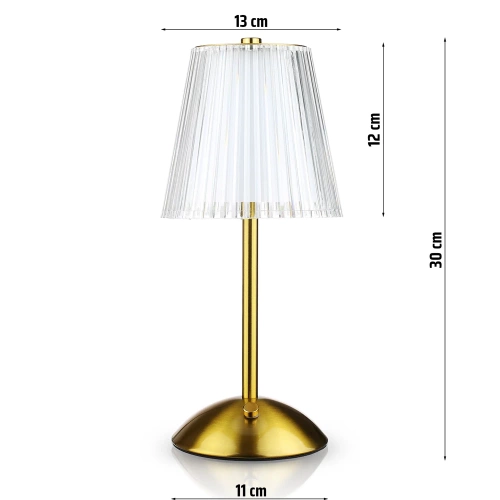 DTL-C130 | Lampe de table avec batterie intégrée | Lampe de nuit avec trois couleurs de lumière | Lampe d'ambiance pour un hôtel ou un restaurant