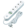 LH-4423 | Napájacia lišta 4 zásuvky + 4 USB | 1,8M predlžovací kábel