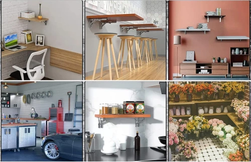 FB-A20CM-ZWART| Plankhouder | Opklapbare plankbeugels | Opvouwbare steunen voor planken en werkbladen