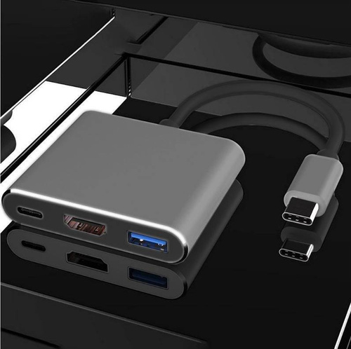 HDTC-20CM | Adaptor USB-C Type-C 3.1 la HDMI / USB-C / USB | 4K | pentru Macbook Air