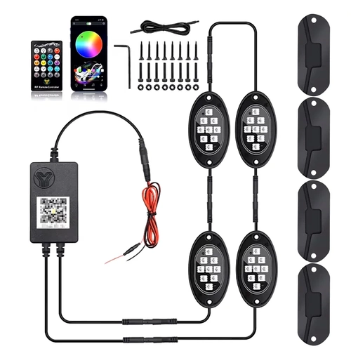 Luci per auto | LED RGB | Illuminazione del telaio 4 pezzi