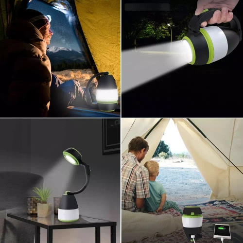 HWL-005 | Lâmpada LED multifuncional para acampamento, lanterna turística com função de maleta 3 modos de iluminação, 1500mAh