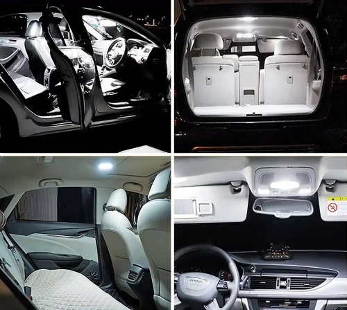 18 chipes 3x6 COB LED panel + W5W, C5W, T4W adapterek